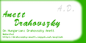 anett drahovszky business card